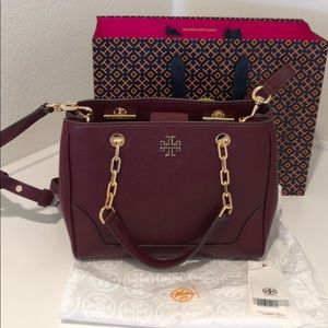 Burgundy Tory Burch Shoulder Bag